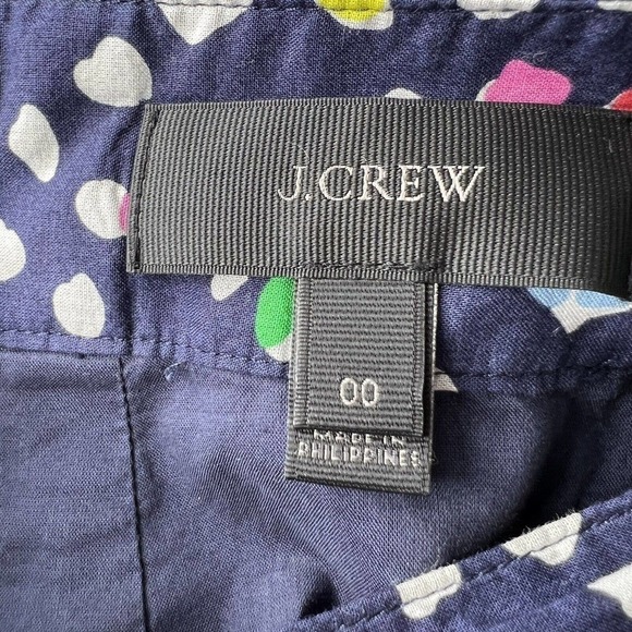 J. Crew Navy Blue Colorful Tulip Skirt in Ratti Happy Cat Print Polka Dot Sz 00 - Picture 8 of 16